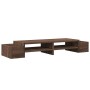 Brown oak screen stand with storage 100x27x15 cm by , Computer bases and risers - Ref: Foro24-854694, Price: 41,04 €, Discoun...