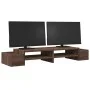 Brown oak screen stand with storage 100x27x15 cm by , Computer bases and risers - Ref: Foro24-854694, Price: 40,31 €, Discoun...