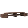 Brown oak screen stand with storage 100x27x15 cm by , Computer bases and risers - Ref: Foro24-854694, Price: 41,04 €, Discoun...