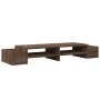 Brown oak screen stand with storage 100x27x15 cm by , Computer bases and risers - Ref: Foro24-854694, Price: 40,31 €, Discoun...