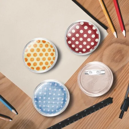 Set of 100 acrylic button badges with pin, 37 mm. by , Badges - Ref: Foro24-30162, Price: 18,54 €, Discount: %