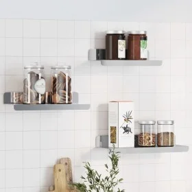 Estantes de pared 3 uds acero inoxidable plateado by , Shelves and shelves - Ref: Foro24-30270, Price: 23,76 €, Discount: %