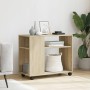 Mesa auxiliar con ruedas madera roble Sonoma 70x35x60 cm de , Mesas auxiliares - Ref: Foro24-853148, Precio: 58,30 €, Descuen...