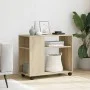 Mesa auxiliar con ruedas madera roble Sonoma 70x35x60 cm by , Side tables - Ref: Foro24-853148, Price: 57,26 €, Discount: %