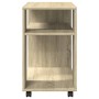Mesa auxiliar con ruedas madera roble Sonoma 70x35x60 cm de , Mesas auxiliares - Ref: Foro24-853148, Precio: 58,30 €, Descuen...