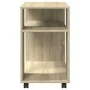 Mesa auxiliar con ruedas madera roble Sonoma 70x35x60 cm by , Side tables - Ref: Foro24-853148, Price: 57,26 €, Discount: %