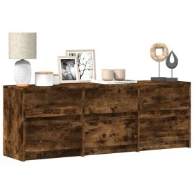 LED-TV-Möbel aus geräucherter Eichen-Ingenieurholz, 140x34x50 cm. von , TV-Möbel - Ref: Foro24-3307923, Preis: 114,57 €, Raba...