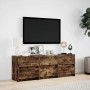 Mueble de TV LED madera ingeniería roble ahumado 140x34x50 cm by , TV Furniture - Ref: Foro24-3307923, Price: 116,00 €, Disco...