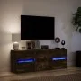 Mueble de TV LED madera ingeniería roble ahumado 140x34x50 cm de , Muebles TV - Ref: Foro24-3307923, Precio: 114,57 €, Descue...