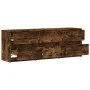 Mueble de TV LED madera ingeniería roble ahumado 140x34x50 cm de , Muebles TV - Ref: Foro24-3307923, Precio: 114,57 €, Descue...