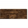 Mueble de TV LED madera ingeniería roble ahumado 140x34x50 cm
