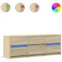Mueble de TV LED madera de ingeniería roble Sonoma 140x34x50 cm by , TV Furniture - Ref: Foro24-3307921, Price: 145,91 €, Dis...