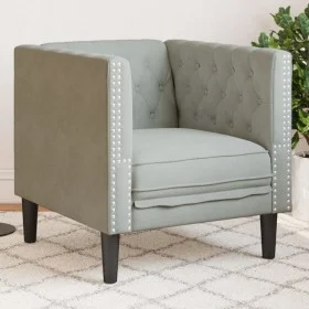 Sillón Chesterfield de terciopelo gris claro by , Sofas - Ref: Foro24-372673, Price: 133,50 €, Discount: %