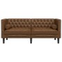 Sofá Chesterfield de 2 plazas piel de ante sintético marrón by , Sofas - Ref: Foro24-372692, Price: 321,29 €, Discount: %