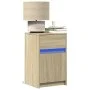 Mesita de noche con luces LED madera de ingeniería roble Sonoma by , Nightstands - Ref: Foro24-852002, Price: 49,76 €, Discou...