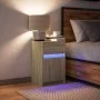 Nachttisch mit LED-Lichtern aus Eichenholz in Sonoma-Eiche-Optik. von , Nachttische - Ref: Foro24-852002, Preis: 49,76 €, Rab...