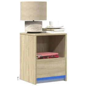 Nachttisch mit LED-Lichtern aus Eichenholz in Sonoma-Eiche-Optik. von , Nachttische - Ref: Foro24-852023, Preis: 38,07 €, Rab...