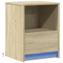 Mesita de noche con luces LED madera de ingeniería roble Sonoma by , Nightstands - Ref: Foro24-852023, Price: 38,07 €, Discou...