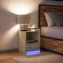 Mesita de noche con luces LED madera de ingeniería roble Sonoma by , Nightstands - Ref: Foro24-852023, Price: 38,07 €, Discou...