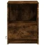 Mesita de noche luces LED 2 uds madera ingeniería roble ahumado de , Mesitas de noche - Ref: Foro24-852028, Precio: 67,99 €, ...