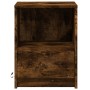Mesita de noche luces LED 2 uds madera ingeniería roble ahumado by , Nightstands - Ref: Foro24-852028, Price: 68,85 €, Discou...