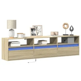 Wand-TV-Möbel mit LED-Eiche Sonoma 180x31x45 cm von , TV-Möbel - Ref: Foro24-3307942, Preis: 151,73 €, Rabatt: %