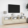 Wand-TV-Möbel mit LED-Eiche Sonoma 180x31x45 cm von , TV-Möbel - Ref: Foro24-3307942, Preis: 154,09 €, Rabatt: %