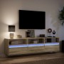 Wand-TV-Möbel mit LED-Eiche Sonoma 180x31x45 cm von , TV-Möbel - Ref: Foro24-3307942, Preis: 154,09 €, Rabatt: %
