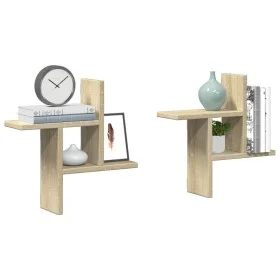 Estantes pared 2 uds madera ingeniería roble Sonoma 38x12x38 cm by , Shelves and shelves - Ref: Foro24-853247, Price: 21,44 €...