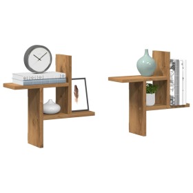 Estantes pared 2 uds madera ingeniería artisian 38x12x38 cm de , Estantes y estanterías - Ref: Foro24-853253, Precio: 23,01 €...