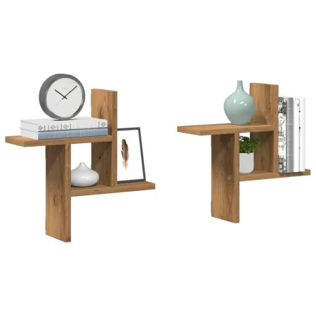 Estantes pared 2 uds madera ingeniería artisian 38x12x38 cm de , Estantes y estanterías - Ref: Foro24-853253, Precio: 22,60 €...