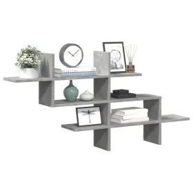 Estante pared madera ingeniería gris hormigón 124,5x18x60,5 cm by , Shelves and shelves - Ref: Foro24-853266, Price: 35,78 €,...
