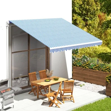 Tela de repuesto para toldo azul y blanco 4x3,5 m de vidaXL, Toldos - Ref: Foro24-311918, Precio: 58,37 €, Descuento: %