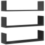 Wandregale 3 Stück aus schwarzem Ingenieurholz 80x18x18 cm von , Regale und Regale - Ref: Foro24-853291, Preis: 36,42 €, Raba...
