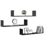 Wandregale 3 Stück aus schwarzem Ingenieurholz 80x18x18 cm von , Regale und Regale - Ref: Foro24-853291, Preis: 36,42 €, Raba...