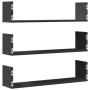Wandregale 3 Stück aus schwarzem Ingenieurholz 80x18x18 cm von , Regale und Regale - Ref: Foro24-853291, Preis: 36,42 €, Raba...