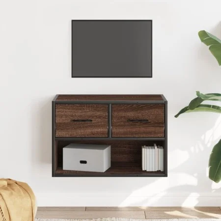 TV-Möbel aus Ingenieurholz und Metall in Eichenbraun, 60x31x39,5 cm. von , TV-Möbel - Ref: Foro24-848913, Preis: 42,93 €, Rab...