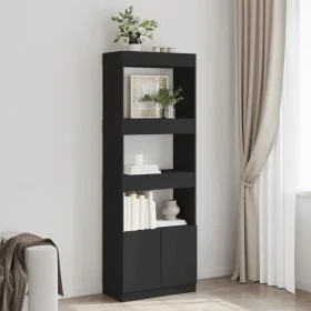 Schwarzer Hochschrank aus Spanplatte 63x33x180 cm von , Bücherregale und Regale - Ref: Foro24-3309601, Preis: 92,32 €, Rabatt: %