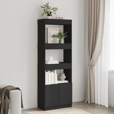 Schwarzer Hochschrank aus Spanplatte 63x33x180 cm von , Bücherregale und Regale - Ref: Foro24-3309601, Preis: 92,32 €, Rabatt: %