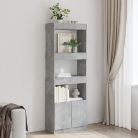 Hoher Schrank aus grauem Beton-Ingenieurholz 63x33x180 cm von , Bücherregale und Regale - Ref: Foro24-3309603, Preis: 90,83 €...