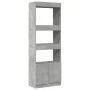 Aparador alto madera de ingeniería gris hormigón 63x33x180 cm de , Librerías y estanterías - Ref: Foro24-3309603, Precio: 89,...