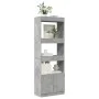 Aparador alto madera de ingeniería gris hormigón 63x33x180 cm de , Librerías y estanterías - Ref: Foro24-3309603, Precio: 89,...