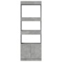 Aparador alto madera de ingeniería gris hormigón 63x33x180 cm by , Bookcases and shelves - Ref: Foro24-3309603, Price: 90,83 ...