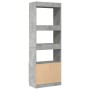 Aparador alto madera de ingeniería gris hormigón 63x33x180 cm by , Bookcases and shelves - Ref: Foro24-3309603, Price: 90,83 ...