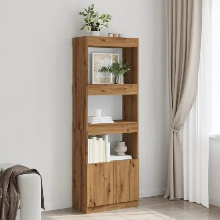Handgefertigter hoher Schrank aus Eichen-Ingenieurholz, 63x33x180 cm. von , Bücherregale und Regale - Ref: Foro24-3309608, Pr...