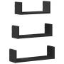 Wandregal, 3-teilig, aus schwarzem Ingenieurholz von , Regale und Regale - Ref: Foro24-853309, Preis: 19,20 €, Rabatt: %