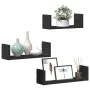 Wandregal, 3-teilig, aus schwarzem Ingenieurholz von , Regale und Regale - Ref: Foro24-853309, Preis: 19,20 €, Rabatt: %