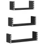 Wandregal, 3-teilig, aus schwarzem Ingenieurholz von , Regale und Regale - Ref: Foro24-853309, Preis: 19,20 €, Rabatt: %