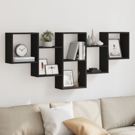Estantería de pared madera de ingeniería negra 159x18x66 cm von , Regale und Regale - Ref: Foro24-853300, Preis: 52,14 €, Rab...