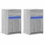 Mesitas de noche luces LED 2 uds madera ingeniería gris Sonoma von , Nachttische - Ref: Foro24-852009, Preis: 90,85 €, Rabatt: %